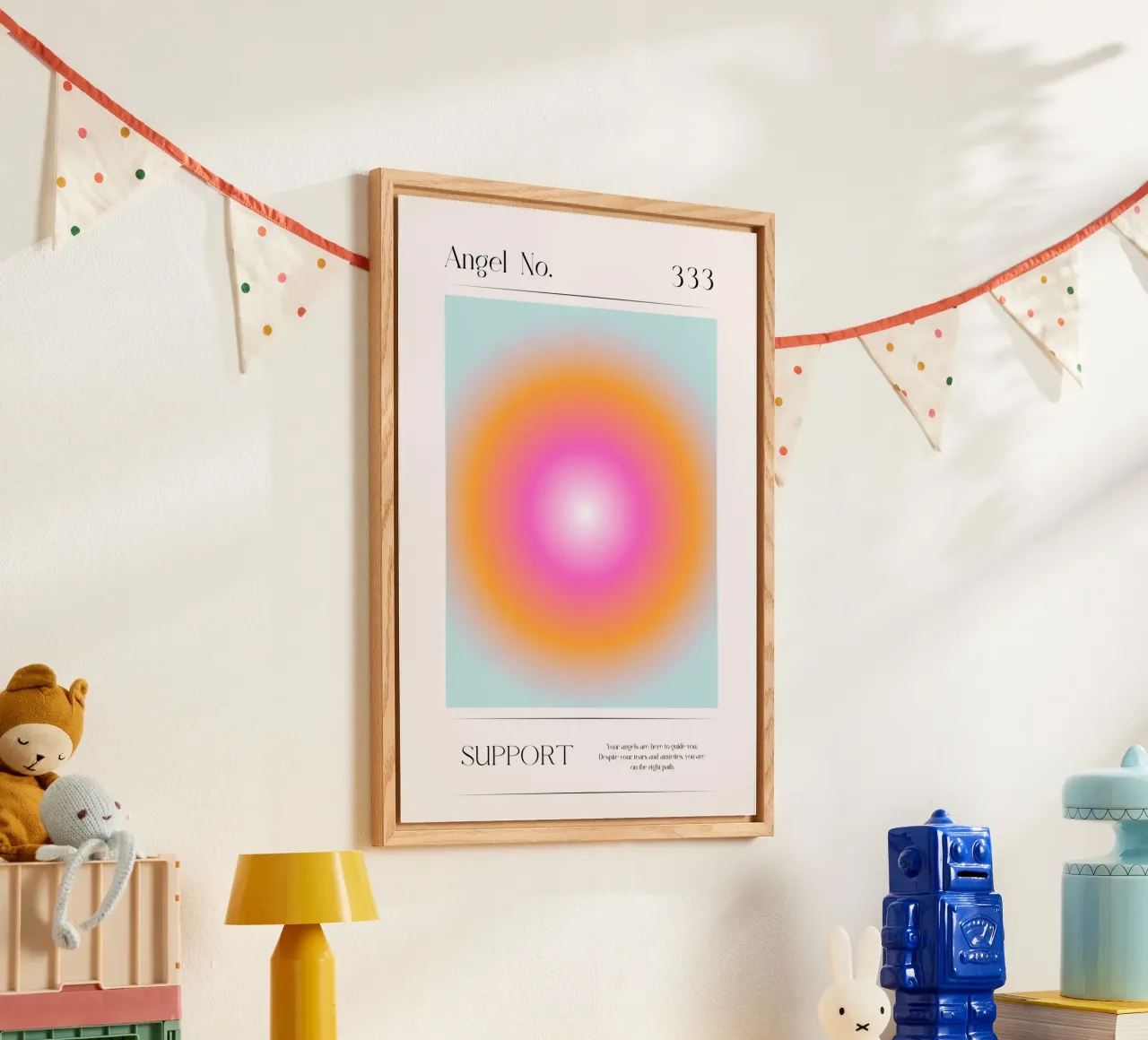 Angelo numero 333 Supporto Aura Gradiente Poster Art plexiglass da homdeco