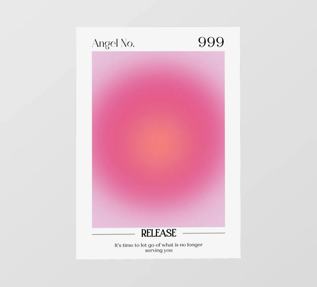 Angelo numero 999 Rilascio dell'aura Gradiente Poster Art telo in pvc da homdeco