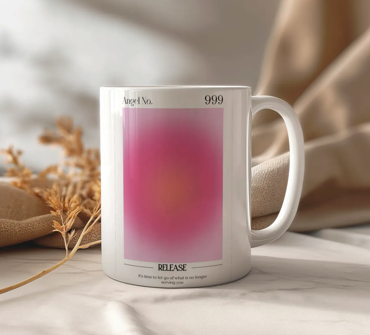 Angelo numero 999 Rilascio dell'aura Gradiente Poster Art tazza in ceramica da homdeco