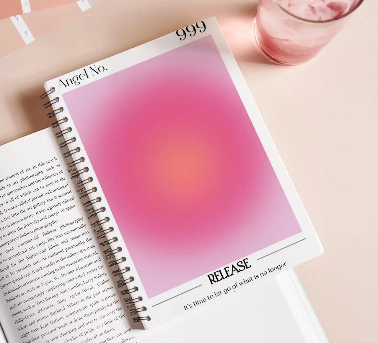 Angel Number 999 Release Aura Gradient Poster Art spiral notebook by homdeco