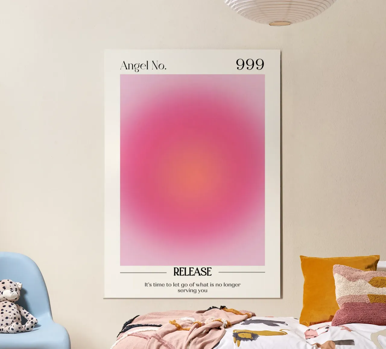 Angelo numero 999 Rilascio dell'aura Gradiente Poster Art alluminio dibond da homdeco
