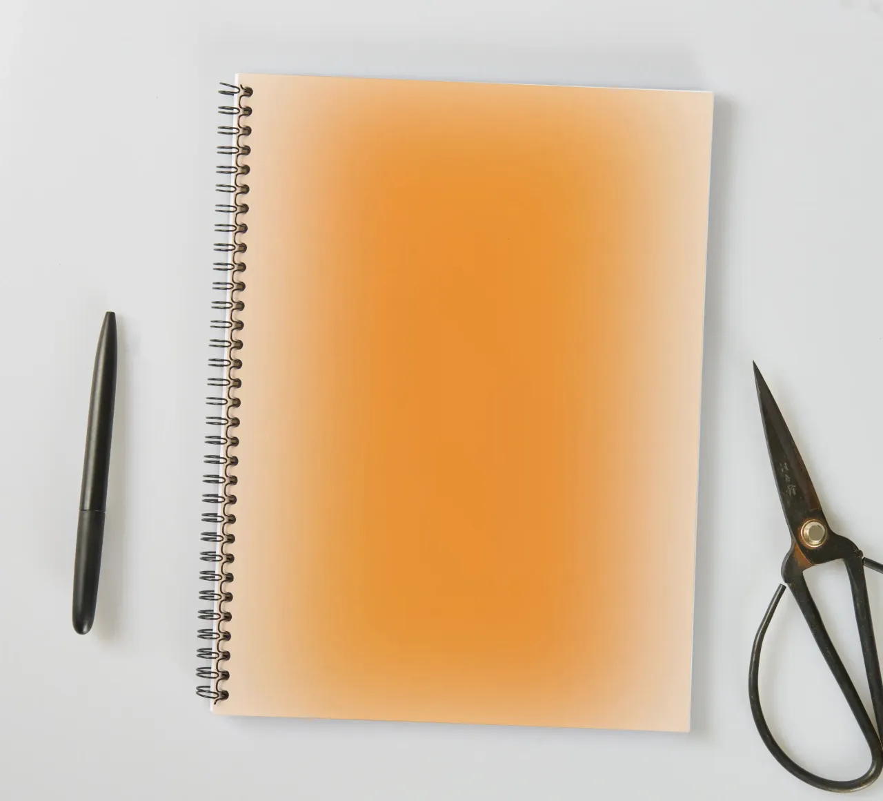 Vibrant Orange Sunset Aura Gradient Abstract Poster Art spiral notebook by homdeco
