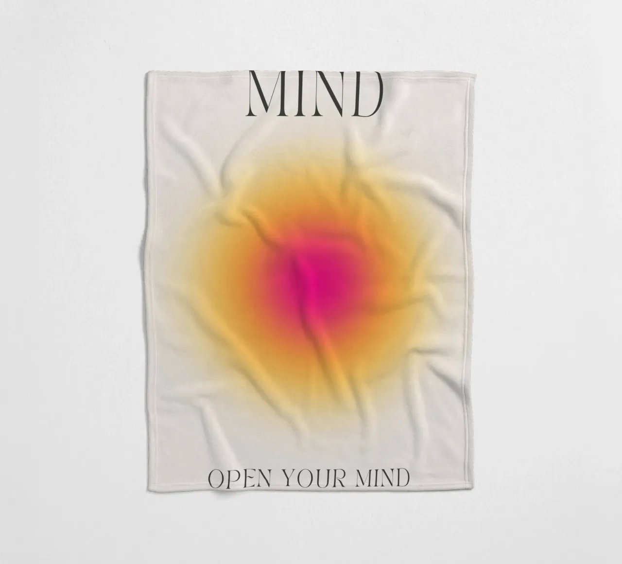 Poster psichedelico "Open Your Mind" (Aura Gradiente) coperta in pile da homdeco