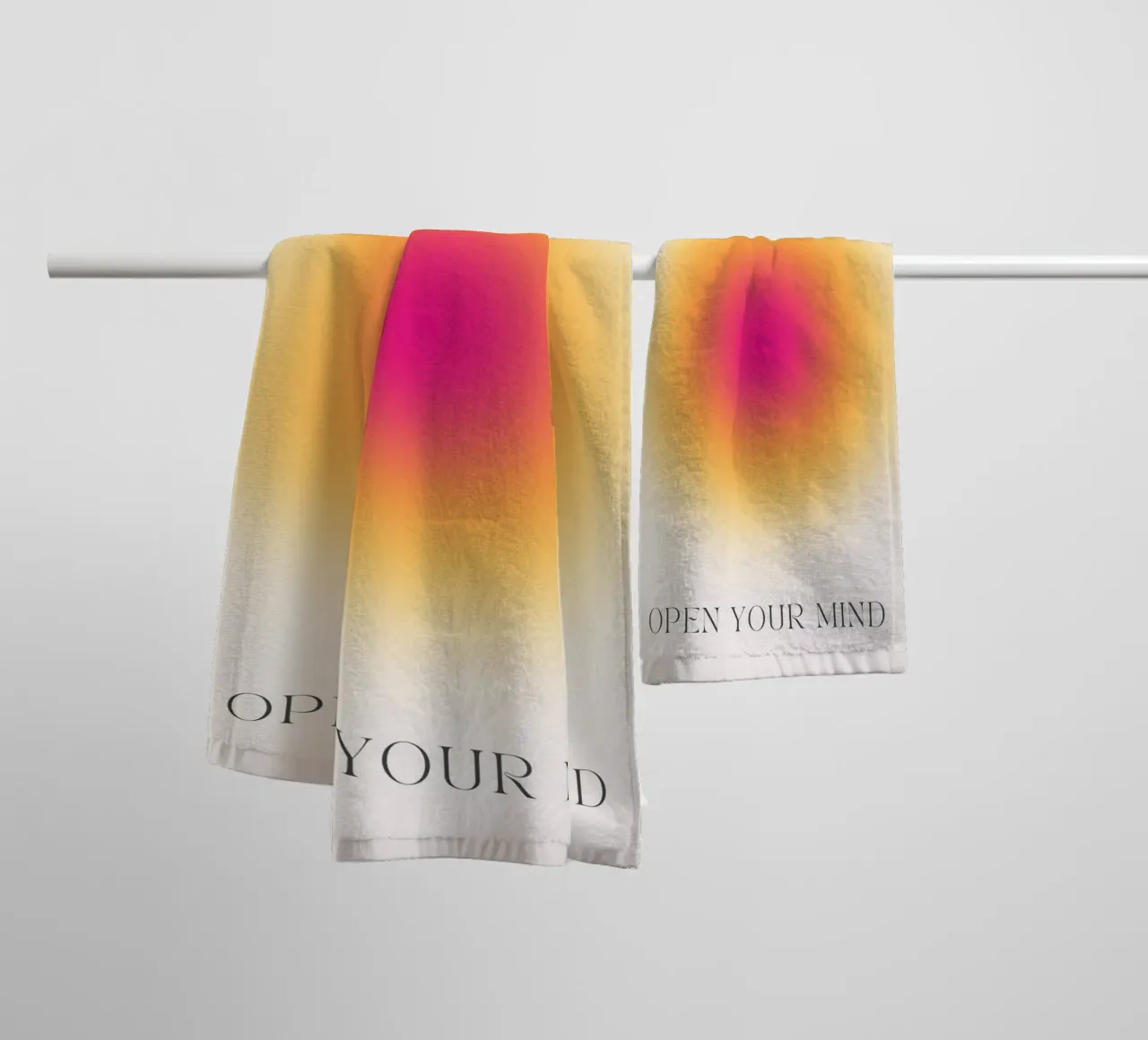 Poster psichedelico "Open Your Mind" (Aura Gradiente) asciugamano da bagno da homdeco