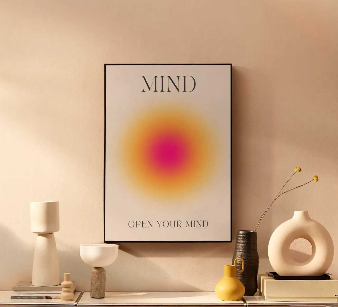Poster psichedelico "Open Your Mind" (Aura Gradiente) plexiglass da homdeco