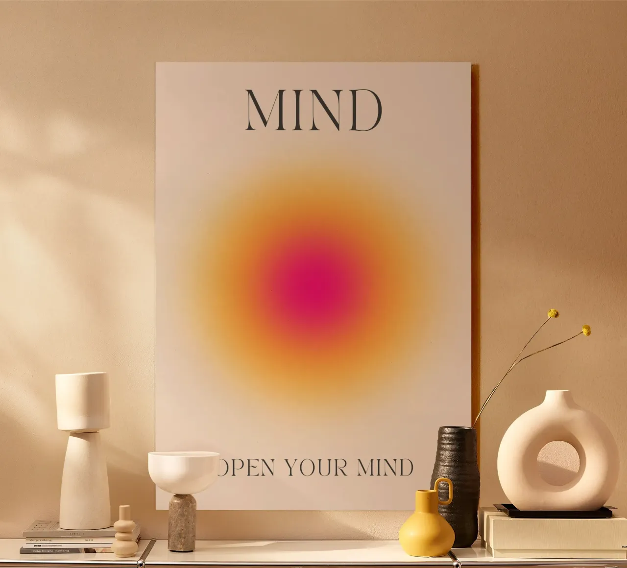 Poster psichedelico "Open Your Mind" (Aura Gradiente) plexiglass da homdeco