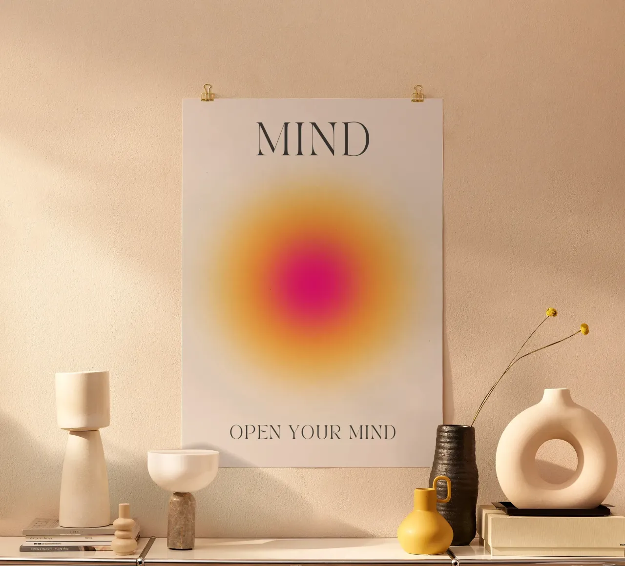 Poster psichedelico "Open Your Mind" (Aura Gradiente) carta hahnemühle da homdeco