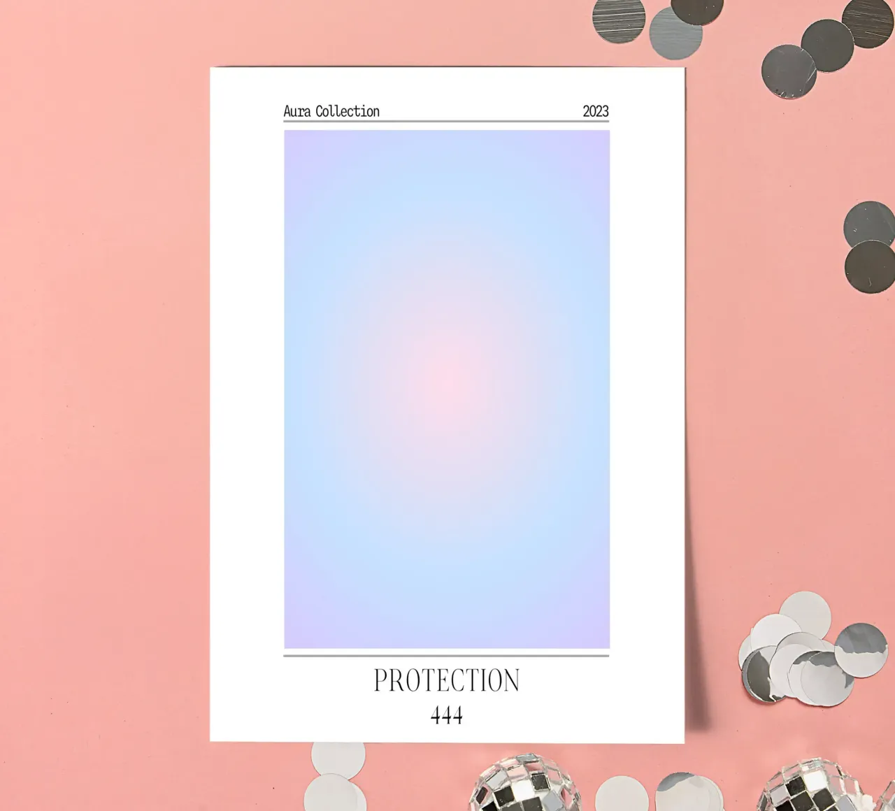 "Schutz" 444 Aura Kollektion Gradient Poster 2023 Stickerbogen von homdeco