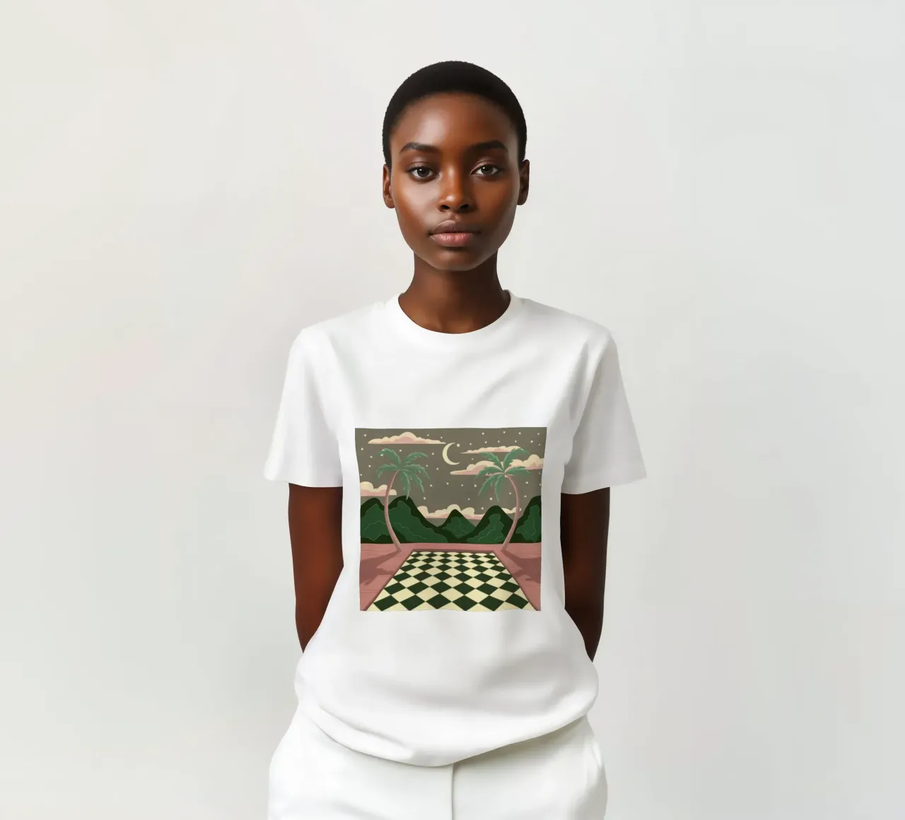 Pavimento a scacchi Midnight t-shirt da Pale Aura