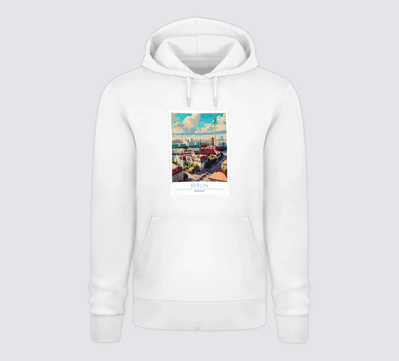 Berlino Cityscape Poster | Germania Torre TV Vintage Travel Pr felpa con cappuccio da homdeco