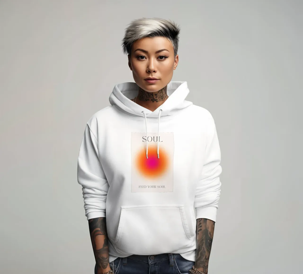 "Alimenta tu alma" Poster Art Gradiente Aura Radiante sudadera con capucha de homdeco