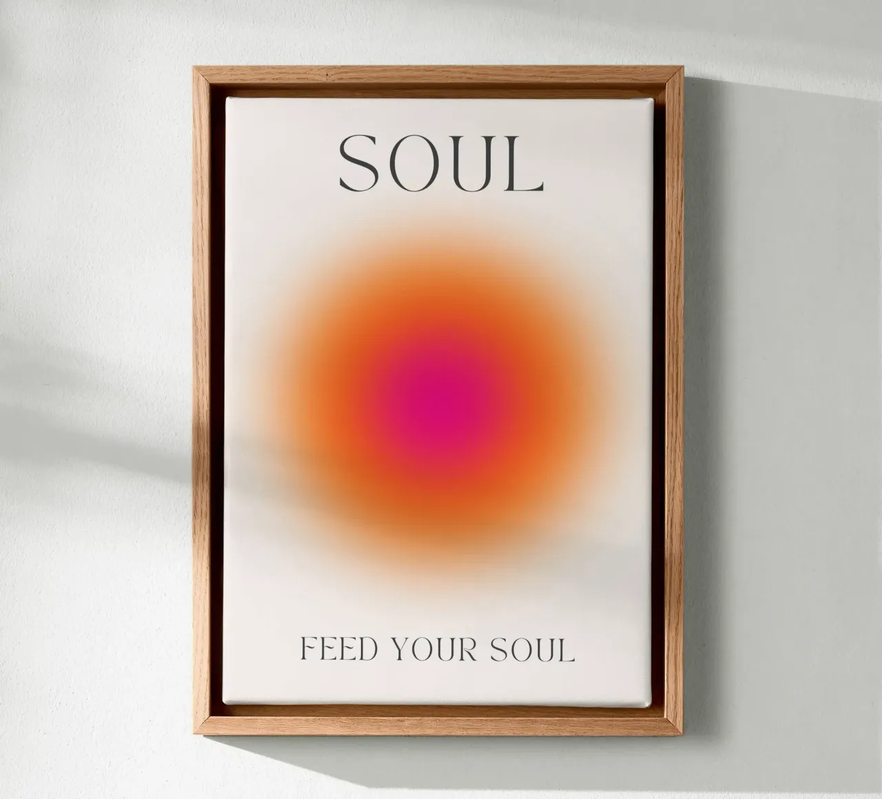 Poster artistico "Nutrire l'anima" Radiant Aura Gradient Poster Art tela con Cornice a cassetta da homdeco