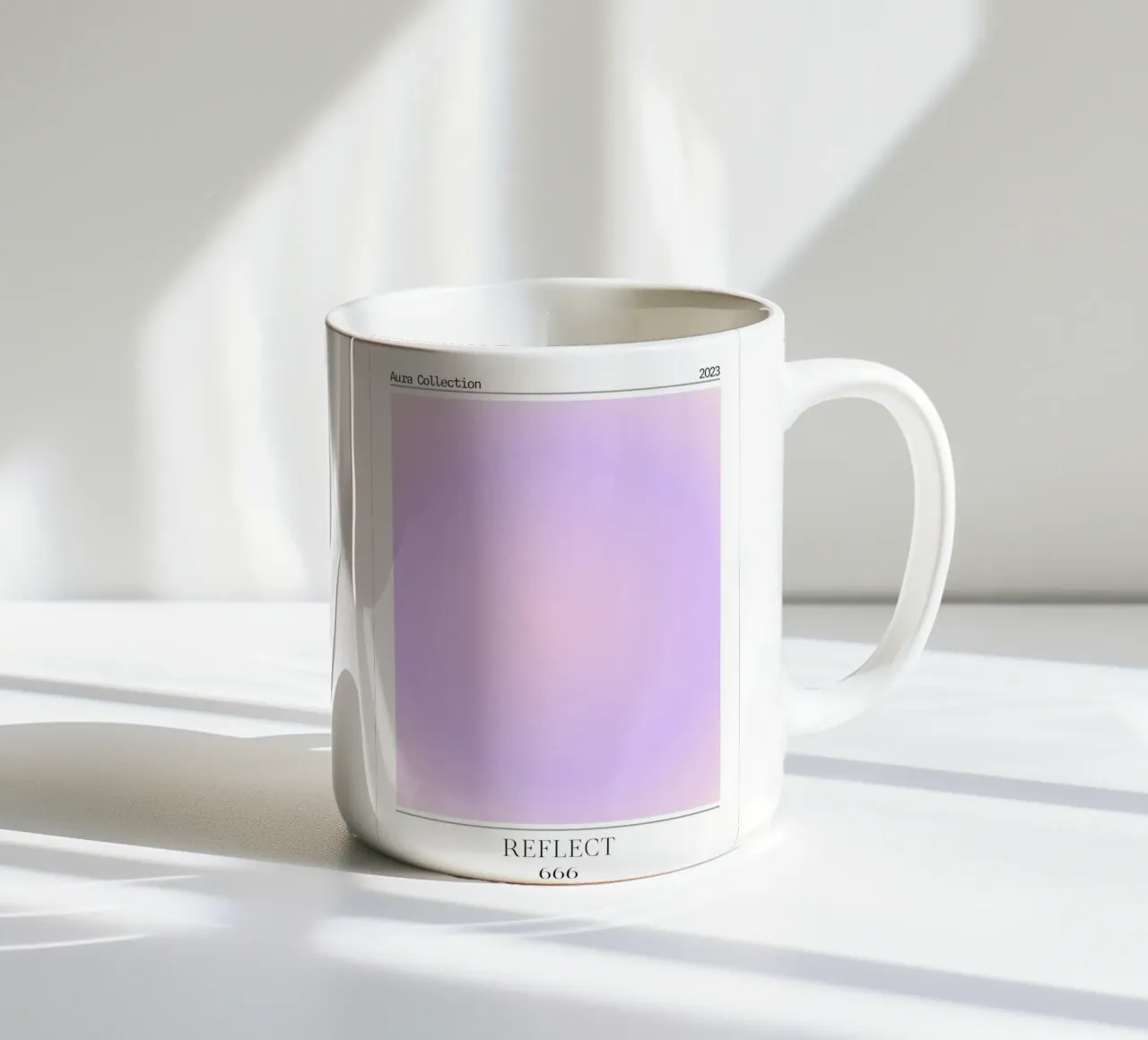"Reflect" Angelo Numero 666 Aura Gradiente Poster 2023 tazza in ceramica da homdeco
