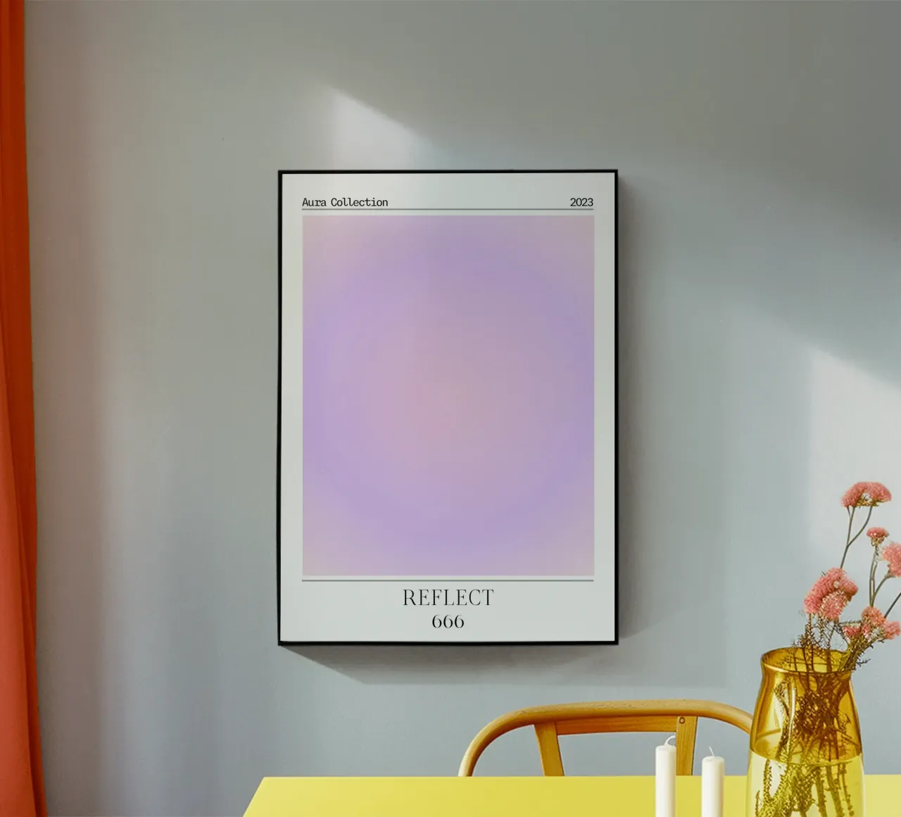 "Reflect" Angelo Numero 666 Aura Gradiente Poster 2023 plexiglass da homdeco