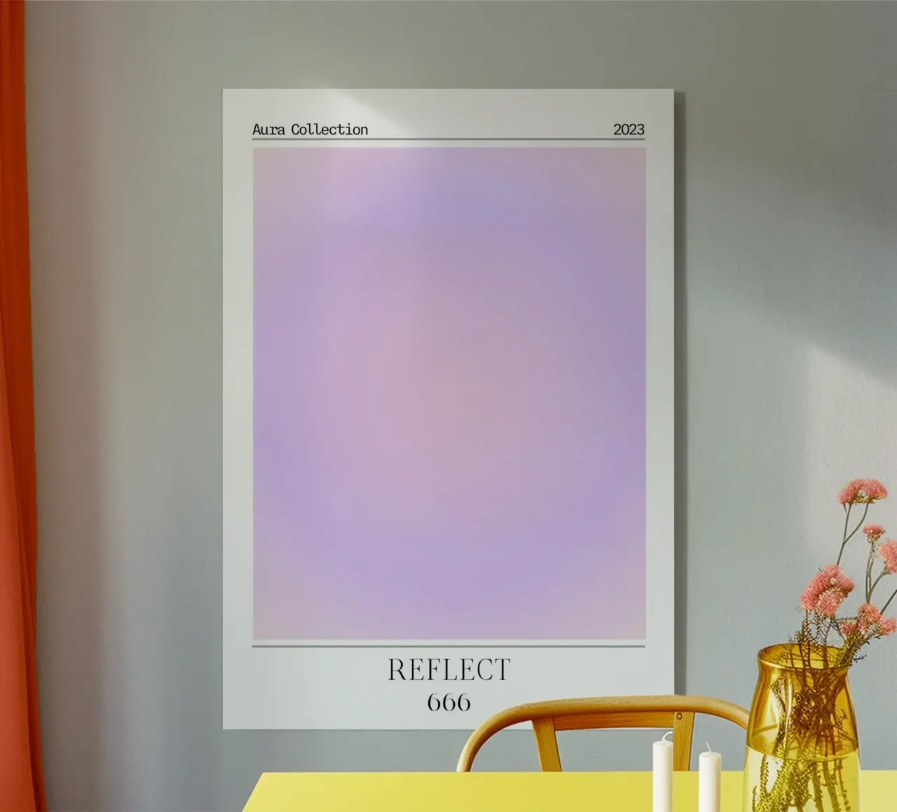 "Reflect" Angelo Numero 666 Aura Gradiente Poster 2023 plexiglass da homdeco