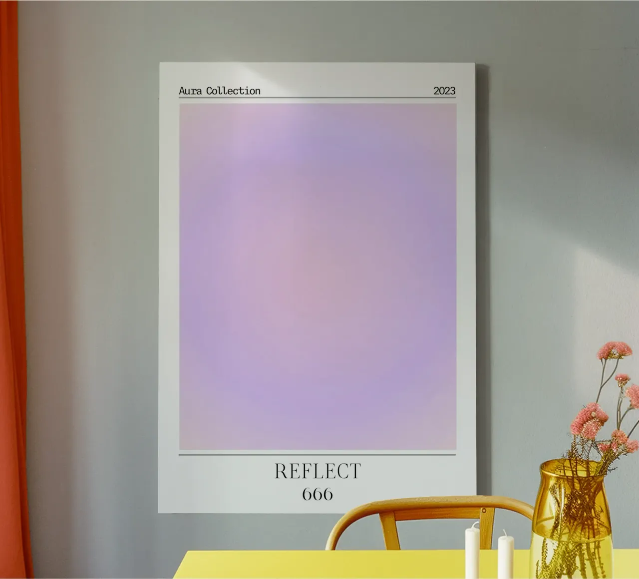 "Reflect" Angelo Numero 666 Aura Gradiente Poster 2023 tela da homdeco