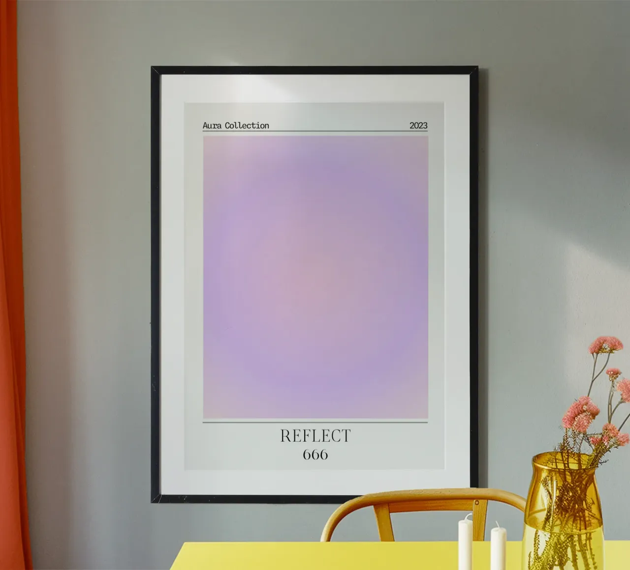 "Reflect" Angelo Numero 666 Aura Gradiente Poster 2023 carta hahnemühle da homdeco