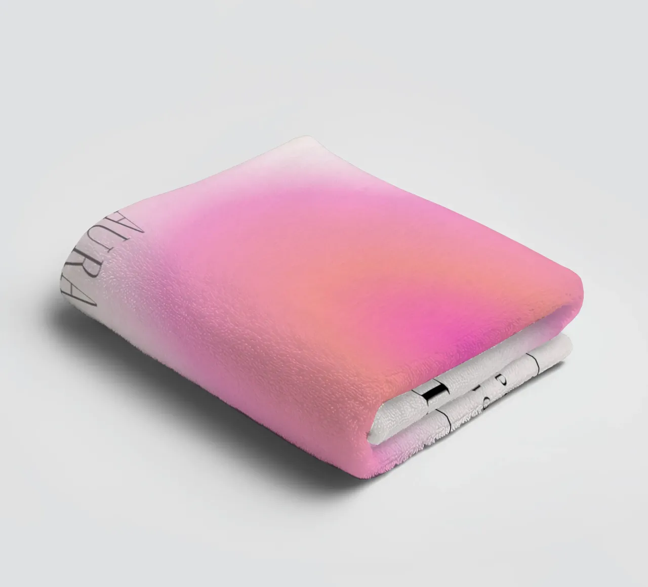 "Transcendent Energy" Aura 001 Pink Orange Gradient Art towel by homdeco