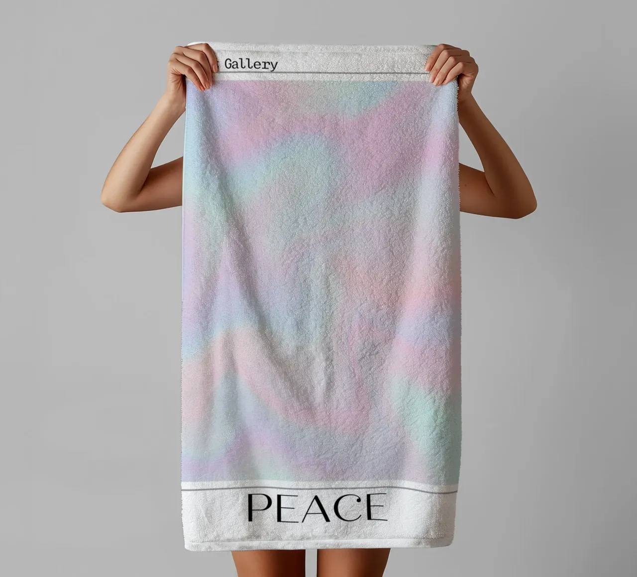 "Peace" Swirl Gradient Abstract Poster Art 2023 badhanddoek van homdeco