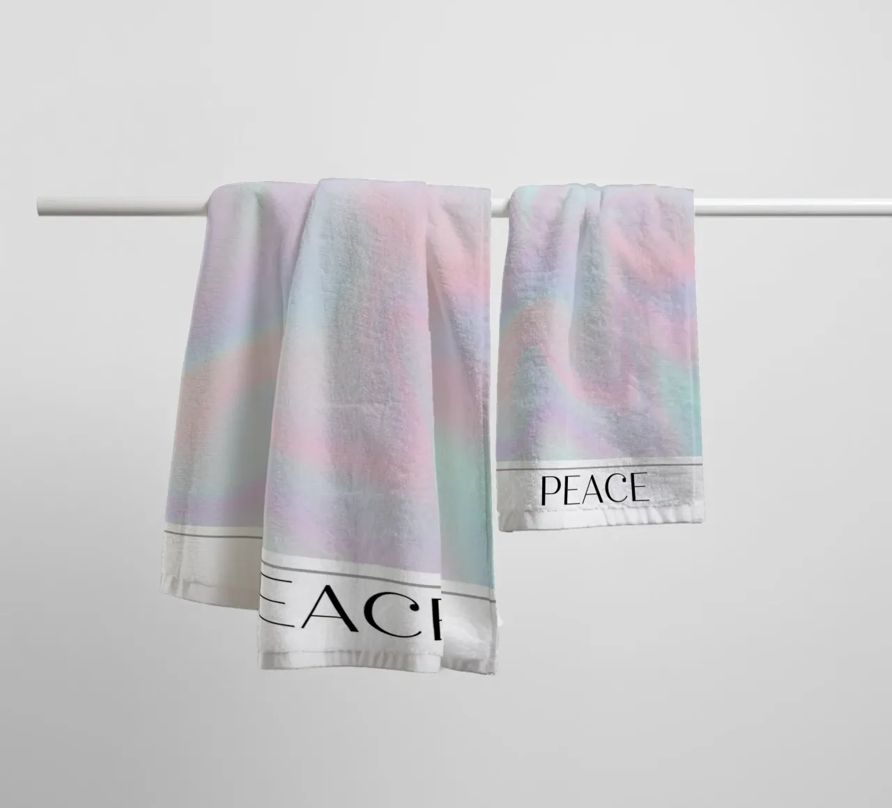 "Peace" Swirl Gradient Abstract Poster Art 2023 badhanddoek van homdeco