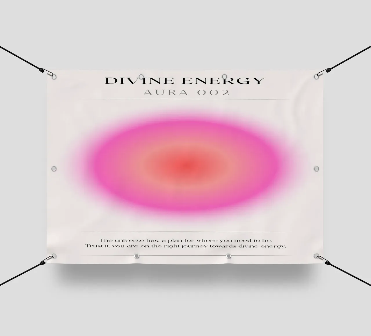 Poster "Energia divina" Aura 002 Rosa Rosso Gradiente telo in pvc da homdeco