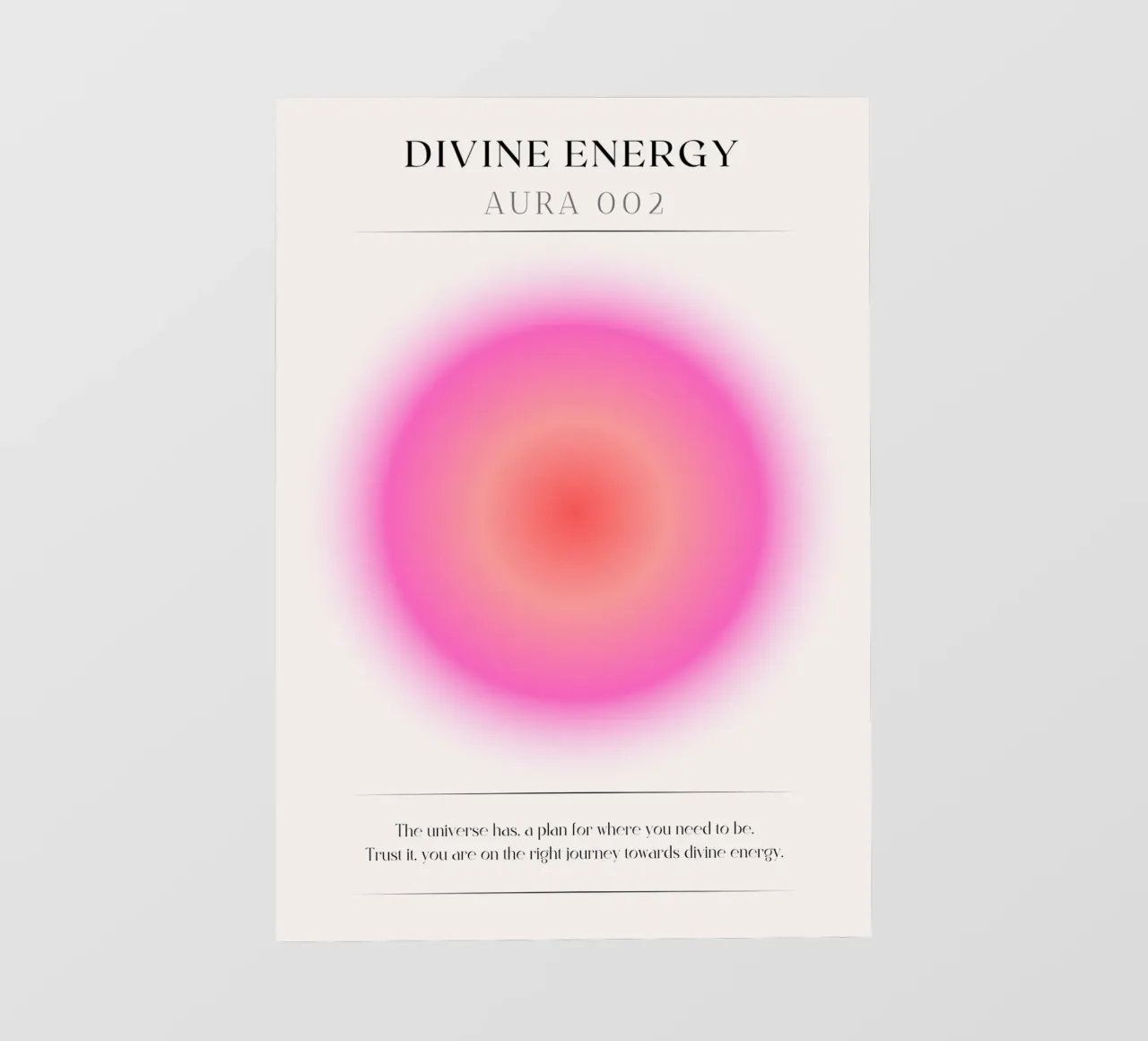 Poster "Energia divina" Aura 002 Rosa Rosso Gradiente telo in pvc da homdeco