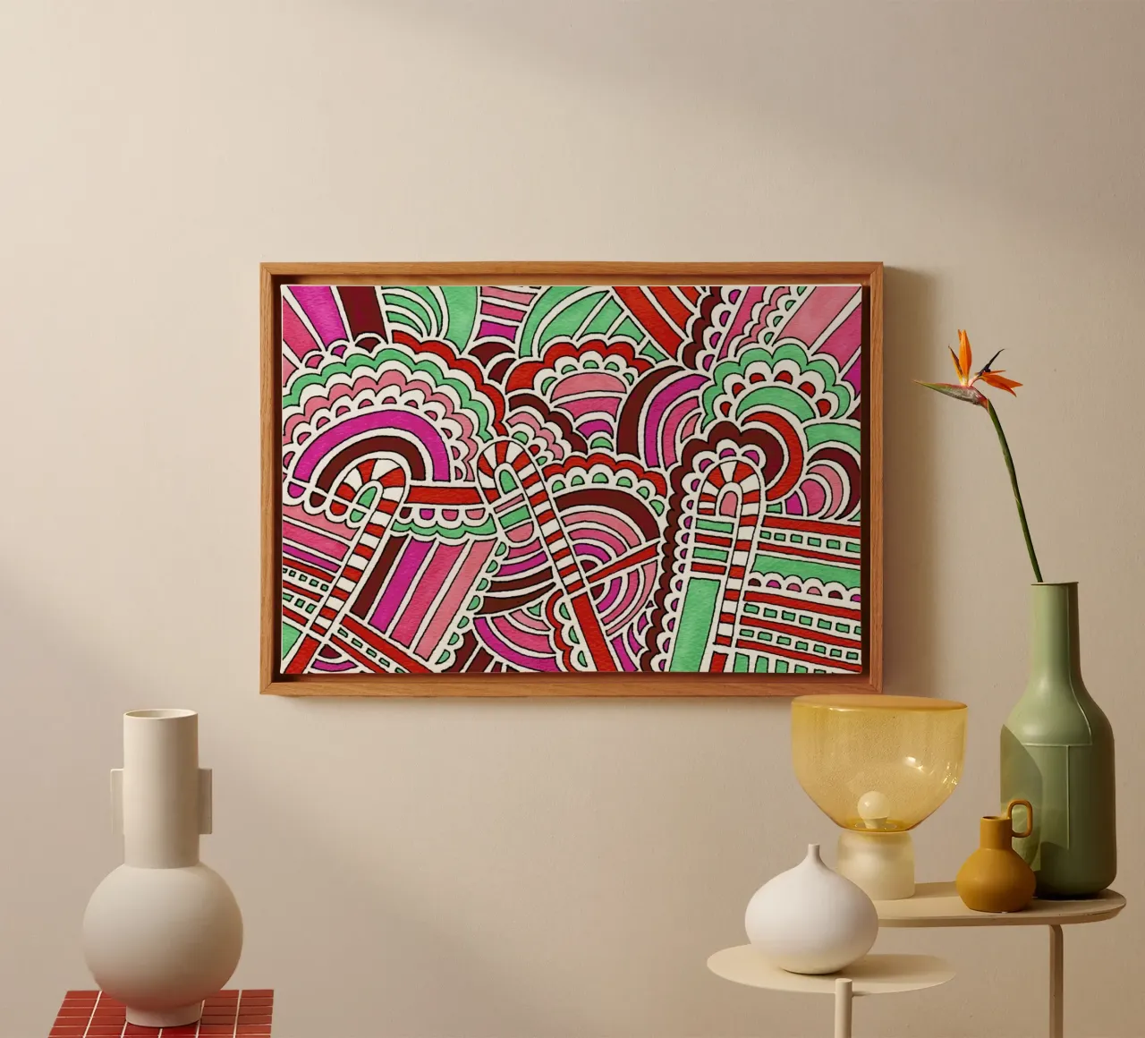 Candy Canes canvas met Baklijst van KP Design