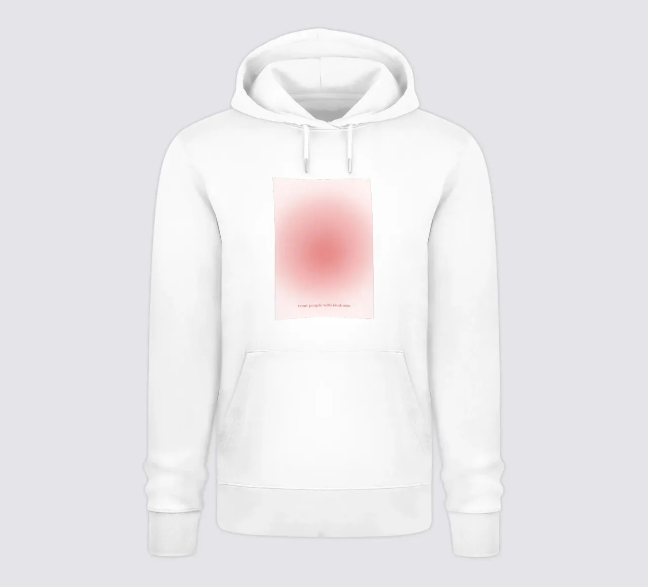 Arte sfumata "Tratta le persone con gentilezza" Rosso Rosa Aura felpa con cappuccio da homdeco