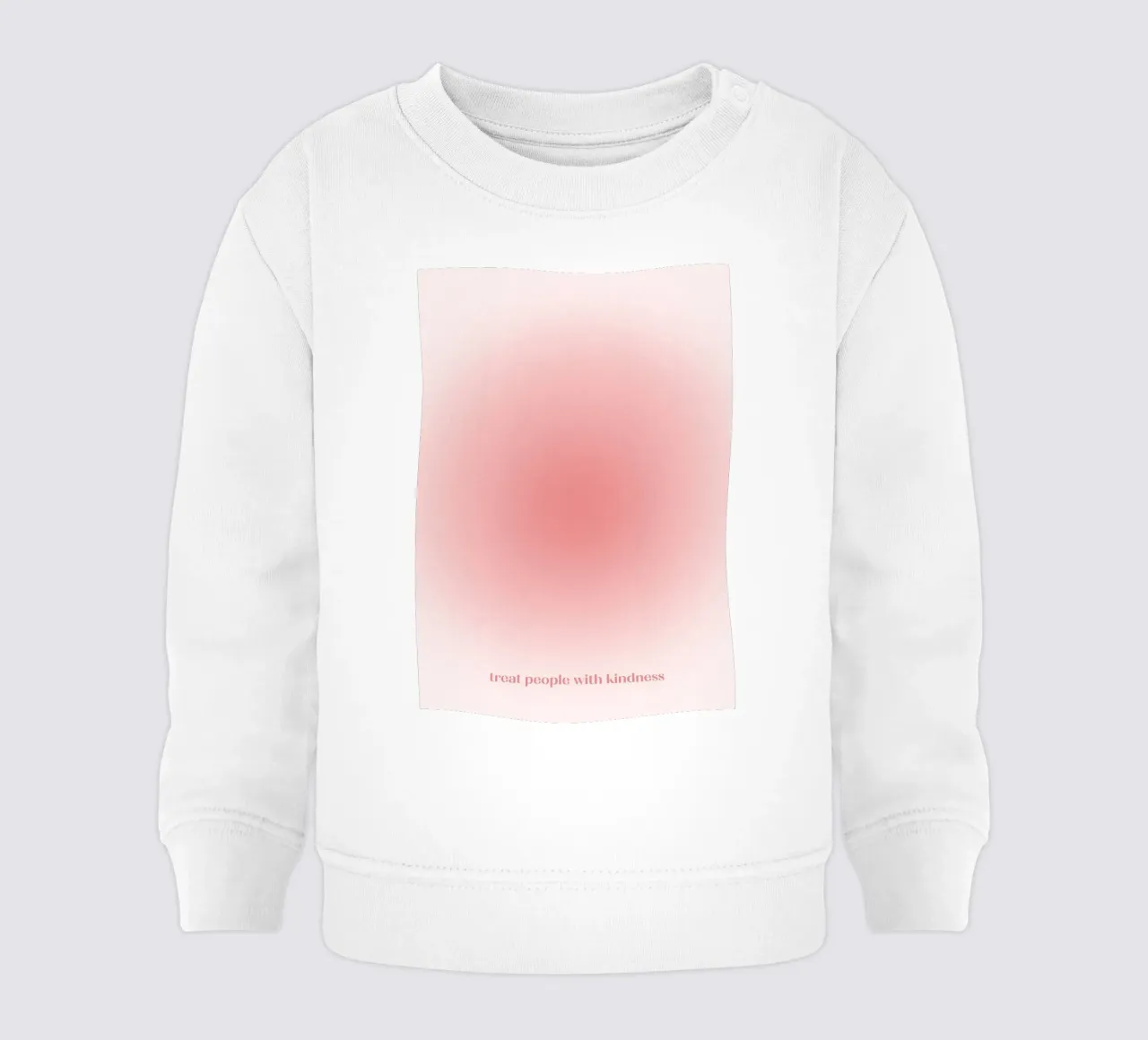 Arte sfumata "Tratta le persone con gentilezza" Rosso Rosa Aura felpa neonato da homdeco