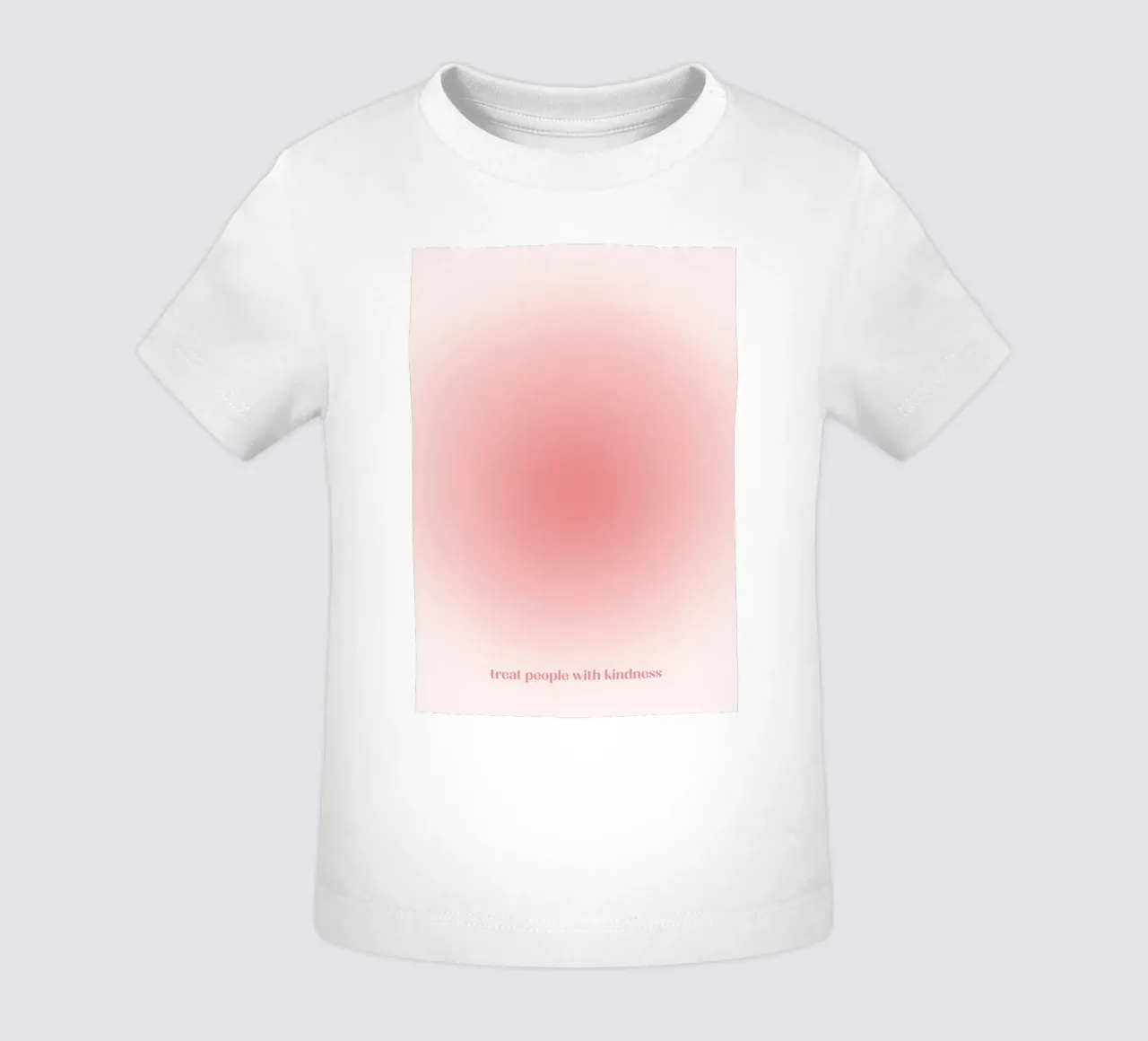 "Behandel mensen met vriendelijkheid" Rood Roze Aura Kleurverloop Kunst baby t-shirt van homdeco
