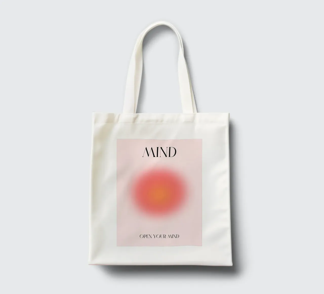 Poster astratto "Open Your Mind" Aura ardente a gradiente borsa in juta da homdeco