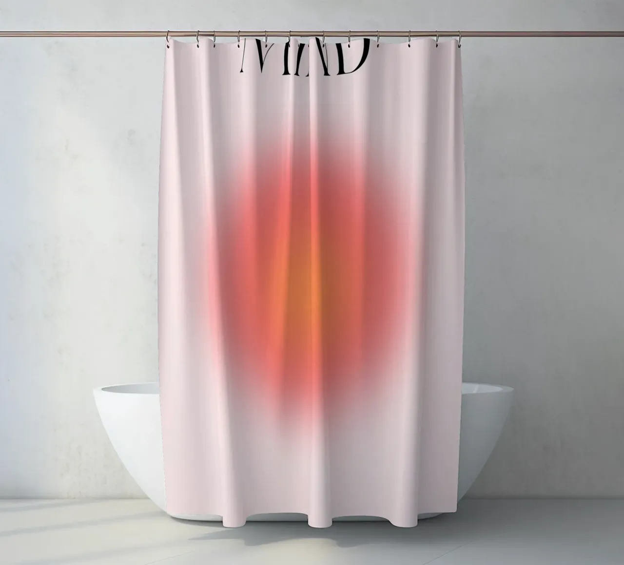 Poster astratto "Open Your Mind" Aura ardente a gradiente tenda da doccia da homdeco