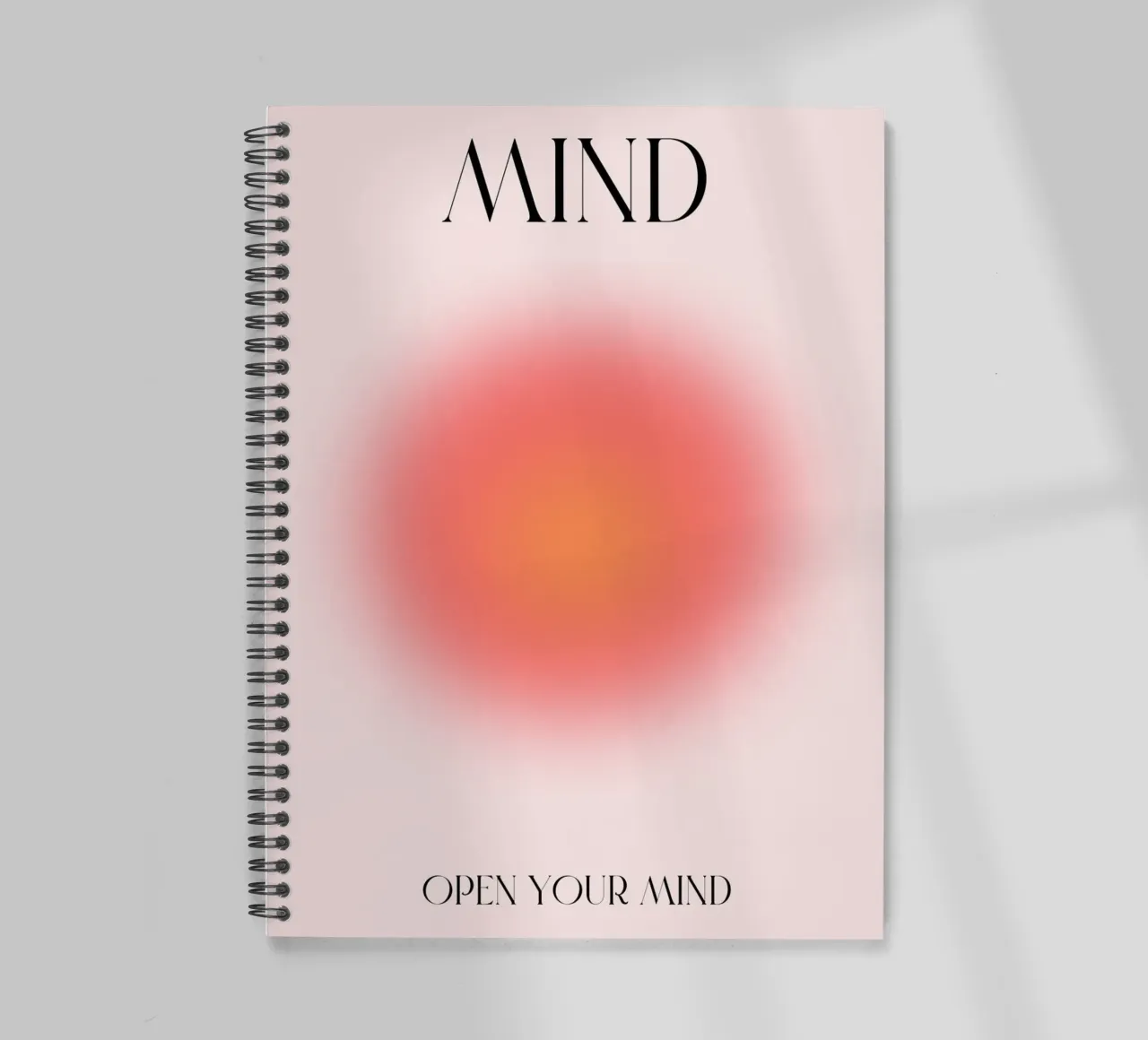 "Open Your Mind" Fiery Aura Gradient Abstract Poster spiral notebook by homdeco