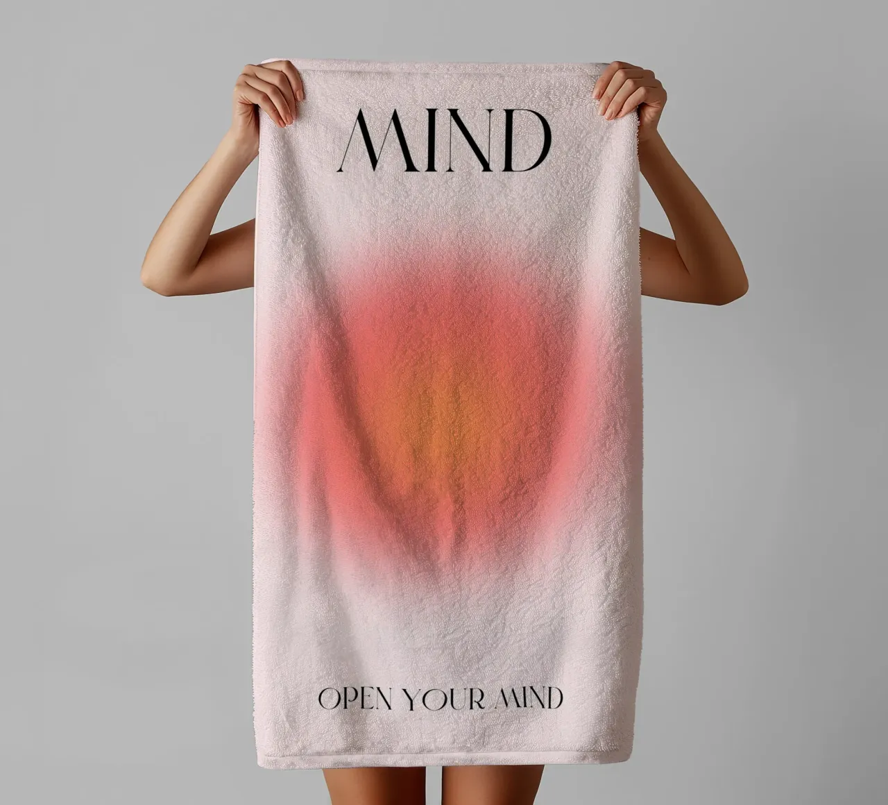 Poster astratto "Open Your Mind" Aura ardente a gradiente asciugamano da bagno da homdeco
