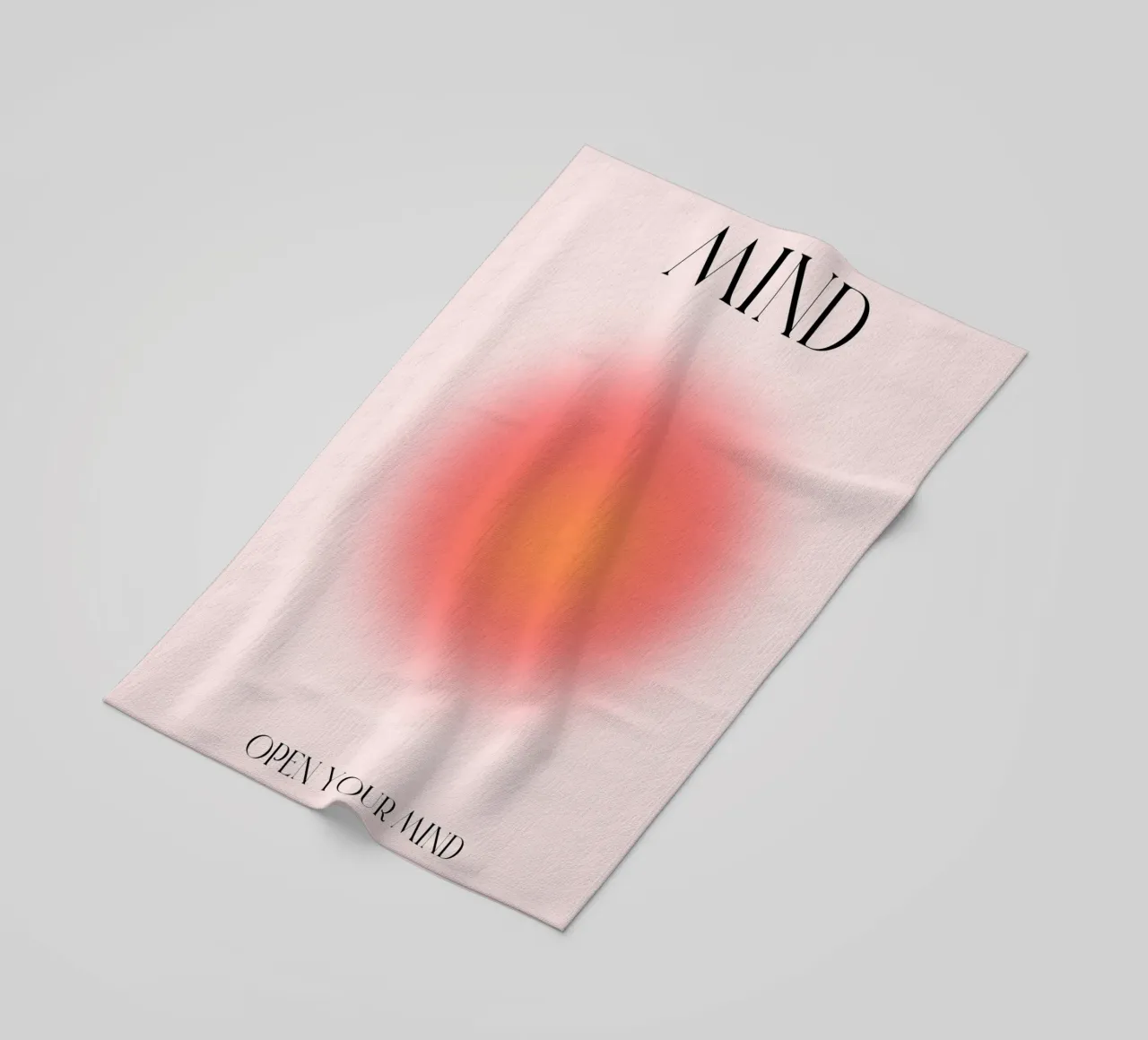 Poster astratto "Open Your Mind" Aura ardente a gradiente telo mare da homdeco