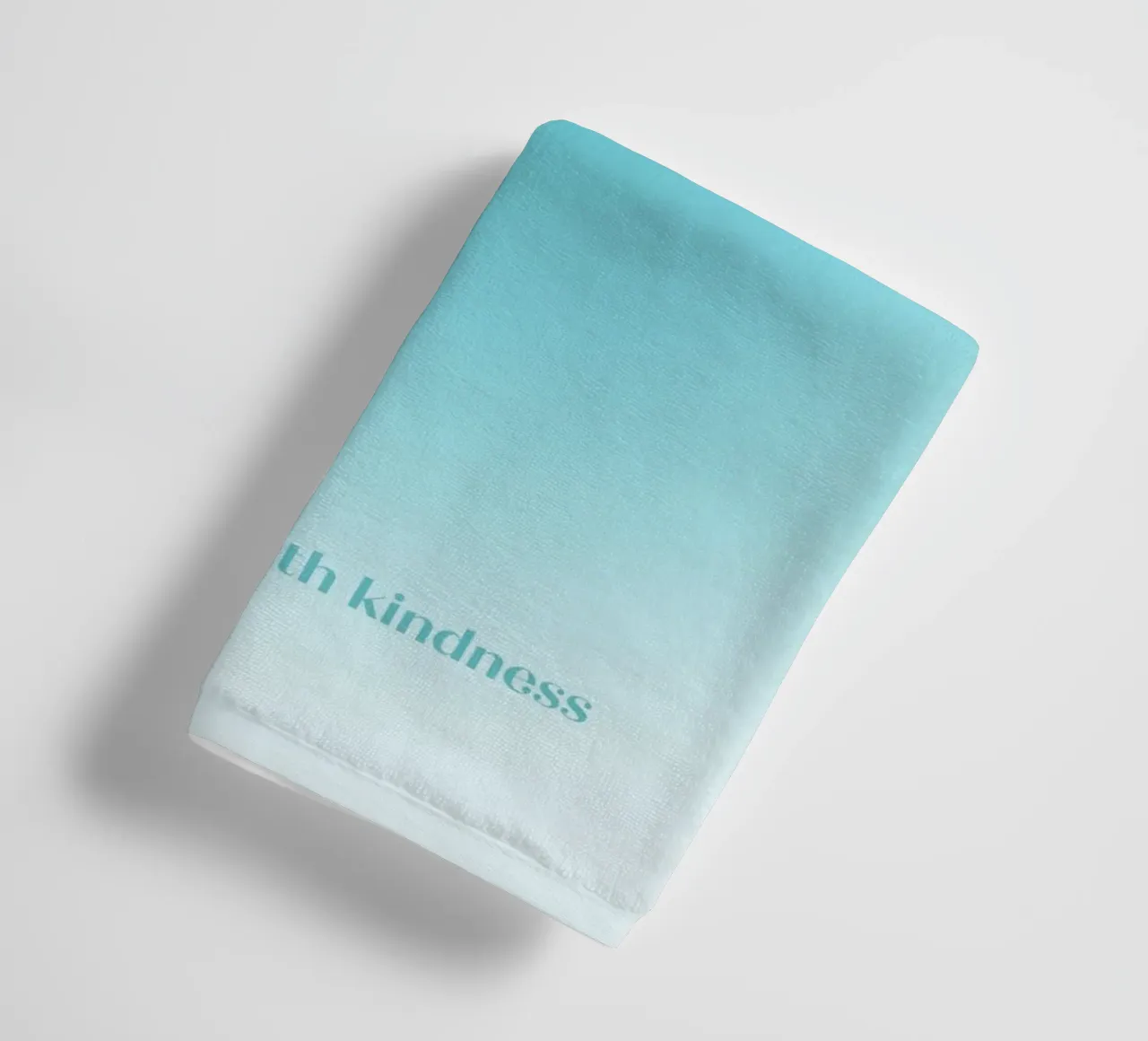 "Treat People with Kindness" Blue Aura Gradient Art towel by homdeco