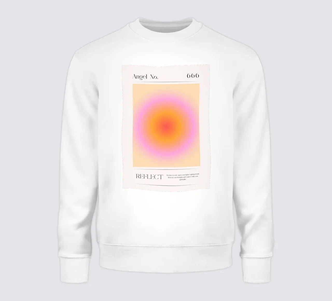 Angel Number 666 Reflect Aura Orange Pink Art Print sweatshirt by homdeco