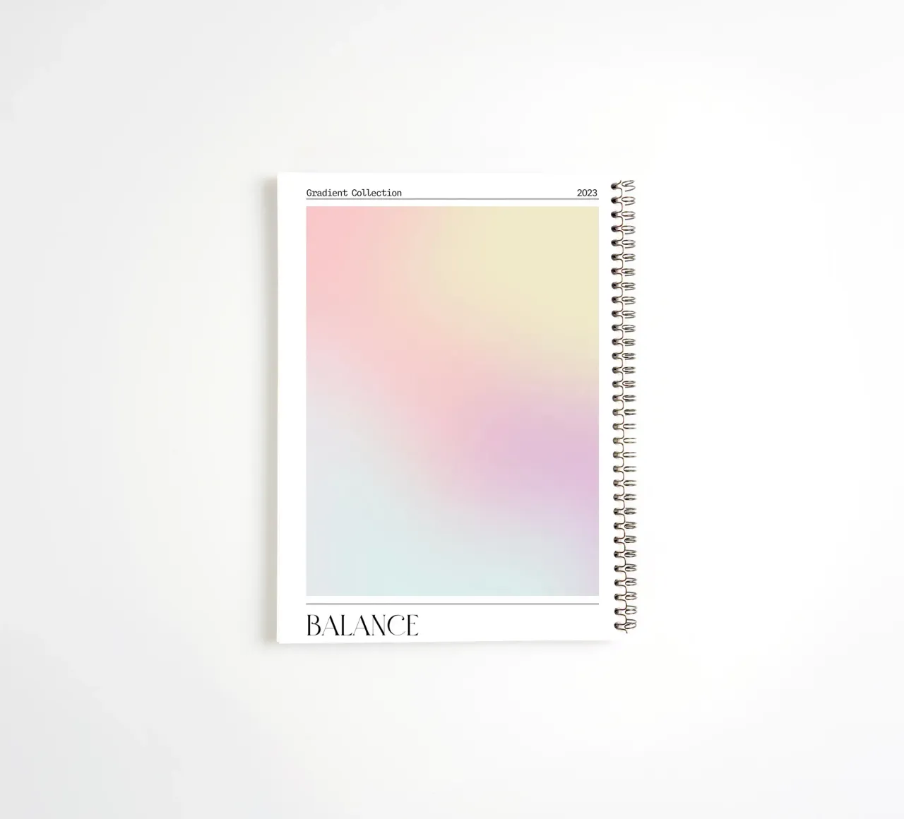 "Balans" Pastel Kleurverloop Collectie Abstract Poster 2023 notitieboek met spiraal van homdeco
