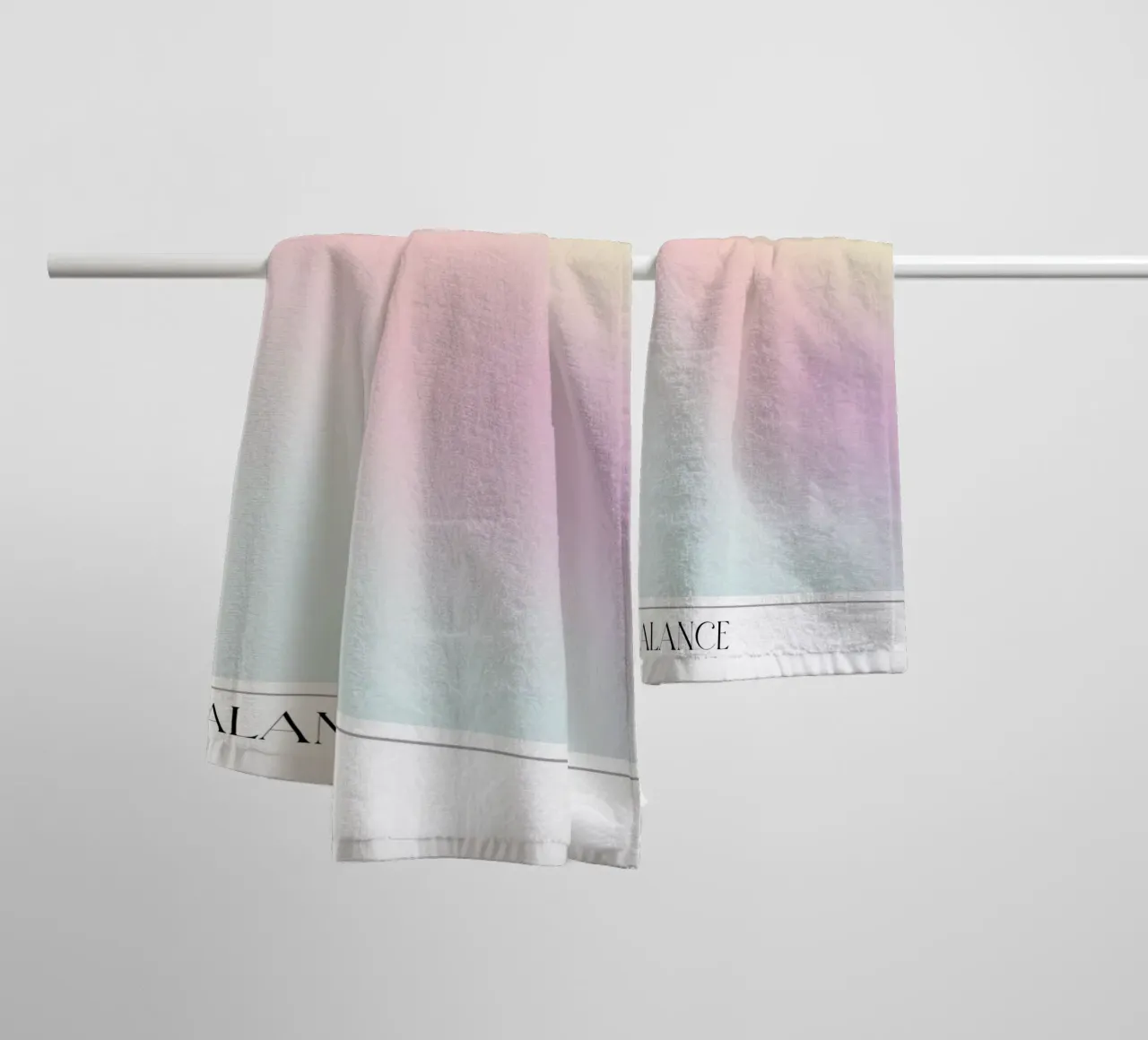 "Balance" Pastel Gradient Collection Abstract Poster 2023 towel by homdeco