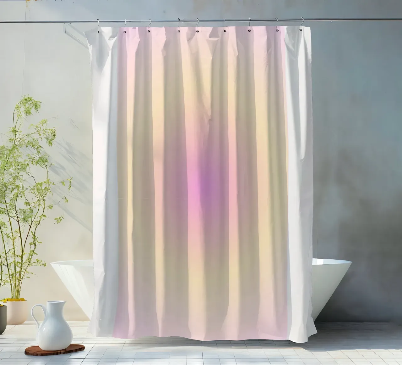 "Open Your Mind" Pastel Aura Gradient Abstract Poster shower curtain by homdeco