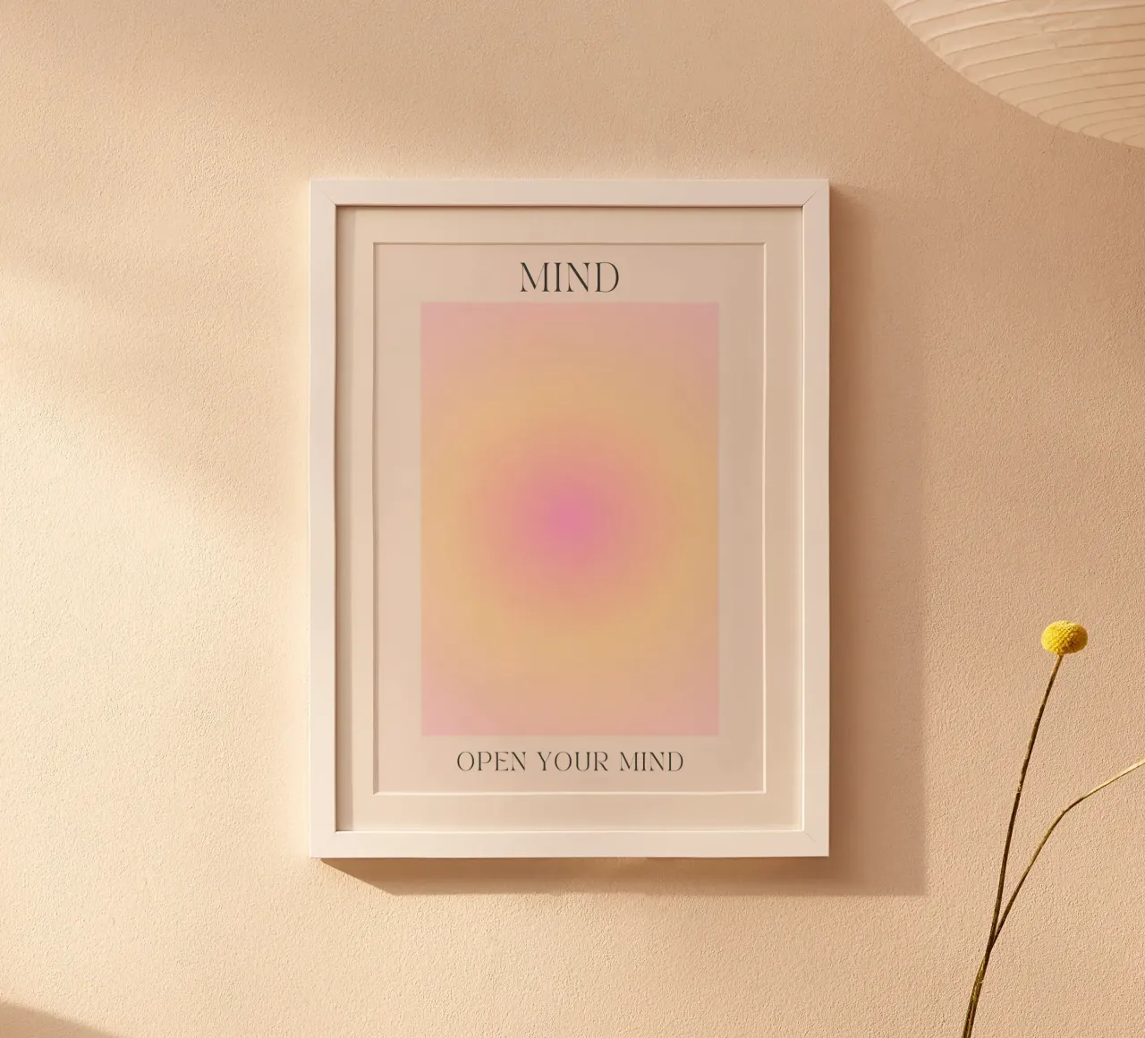 Poster astratto pastello "Open Your Mind" Aura Gradient poster con telaio in plastica da homdeco