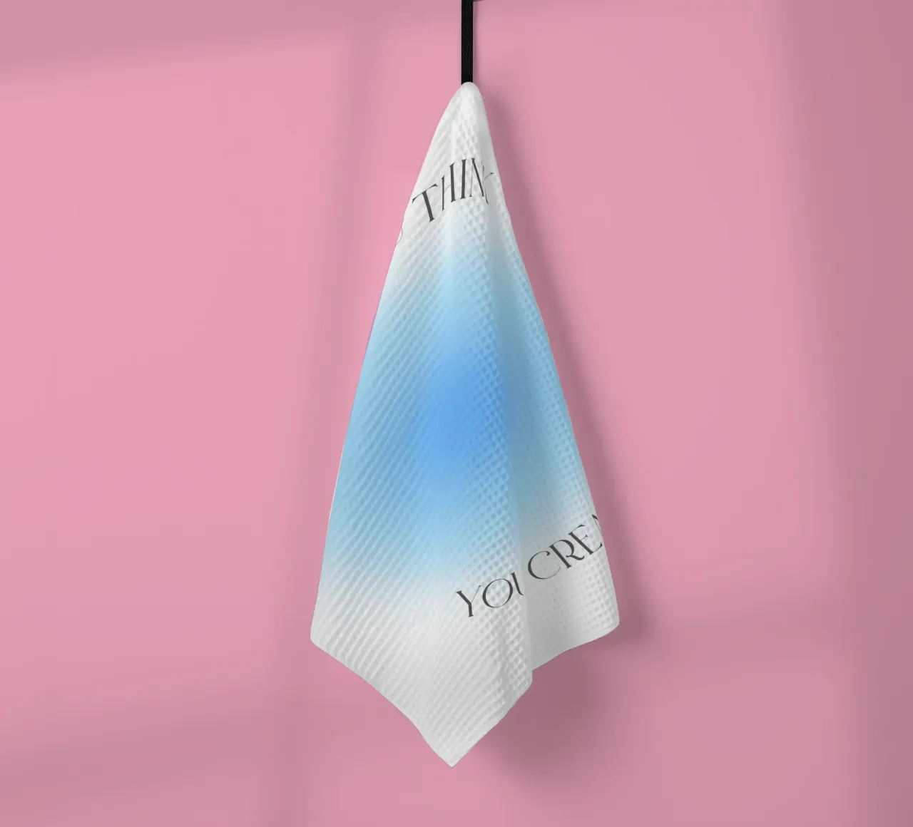 "Ce que vous pensez" Loi de l'attraction Impression d'art Aura bleue torchon de homdeco