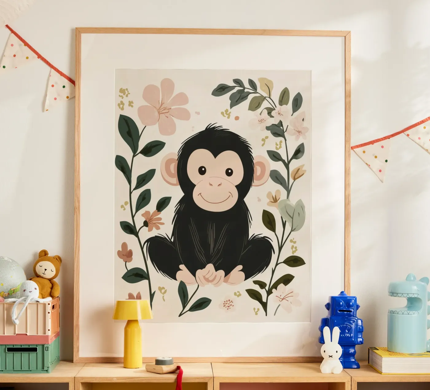 Whimsical Monkey poster by Happy Littles