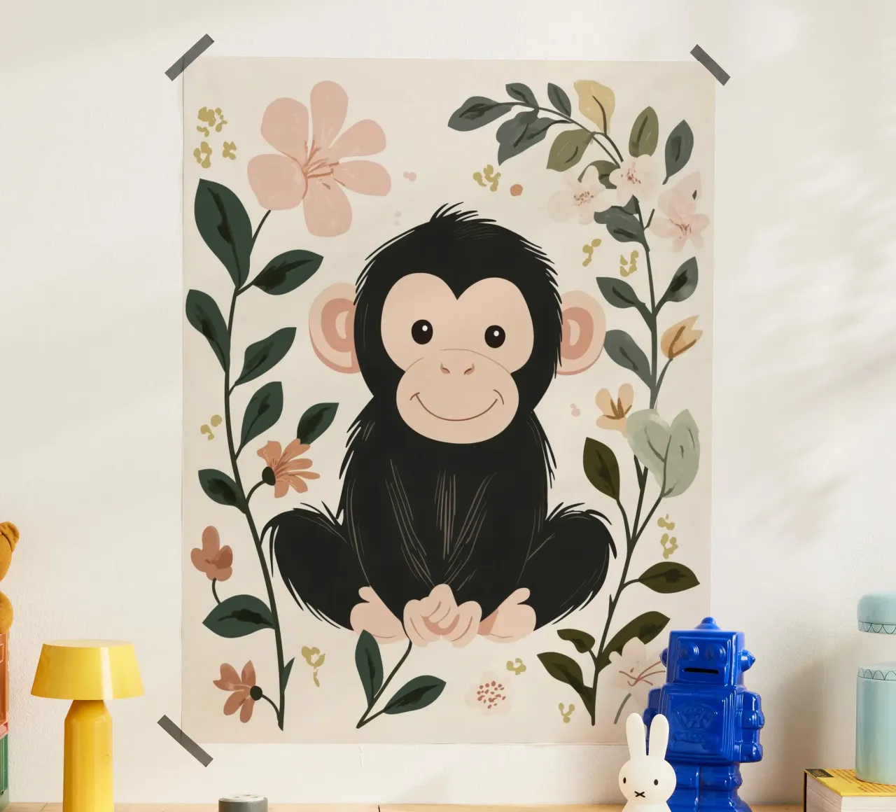 Whimsical Monkey poster by Happy Littles