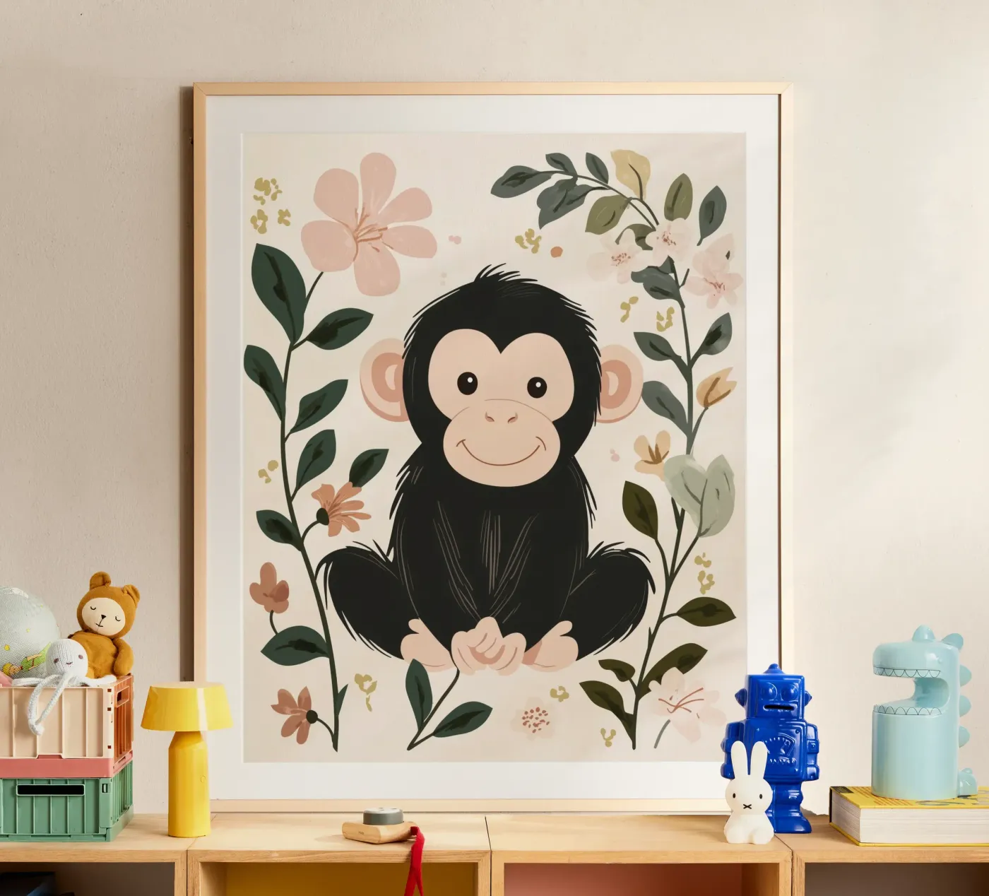 Whimsical Monkey poster by Happy Littles
