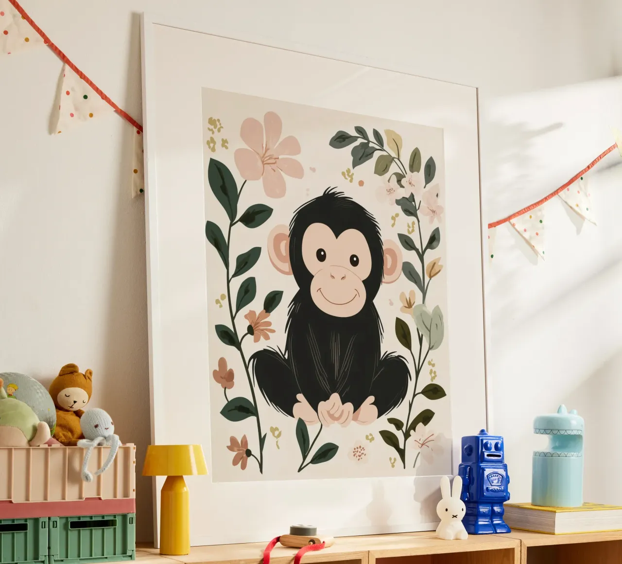 Whimsical Monkey poster by Happy Littles