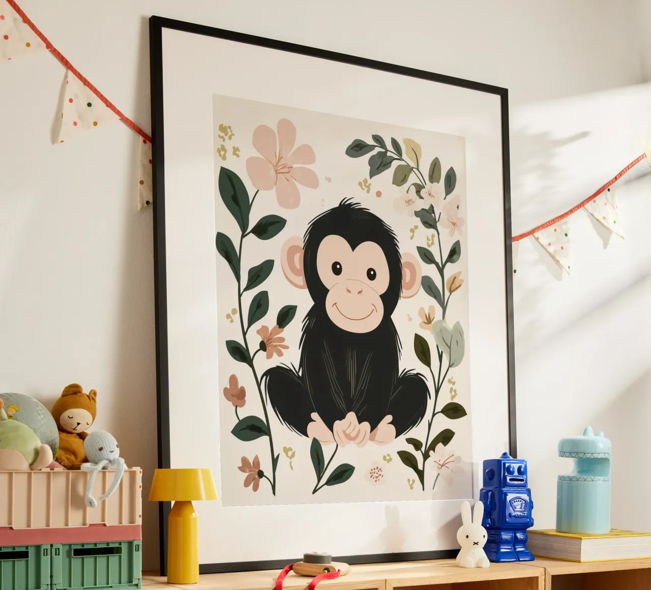 Whimsical Monkey poster by Happy Littles