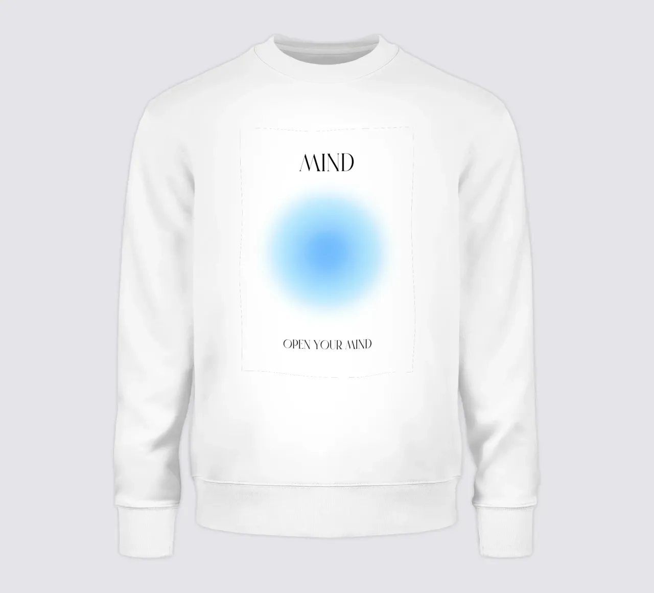 Poster d'arte "Open Your Mind" Serene Blue Aura Gradient Poster Art felpa da homdeco