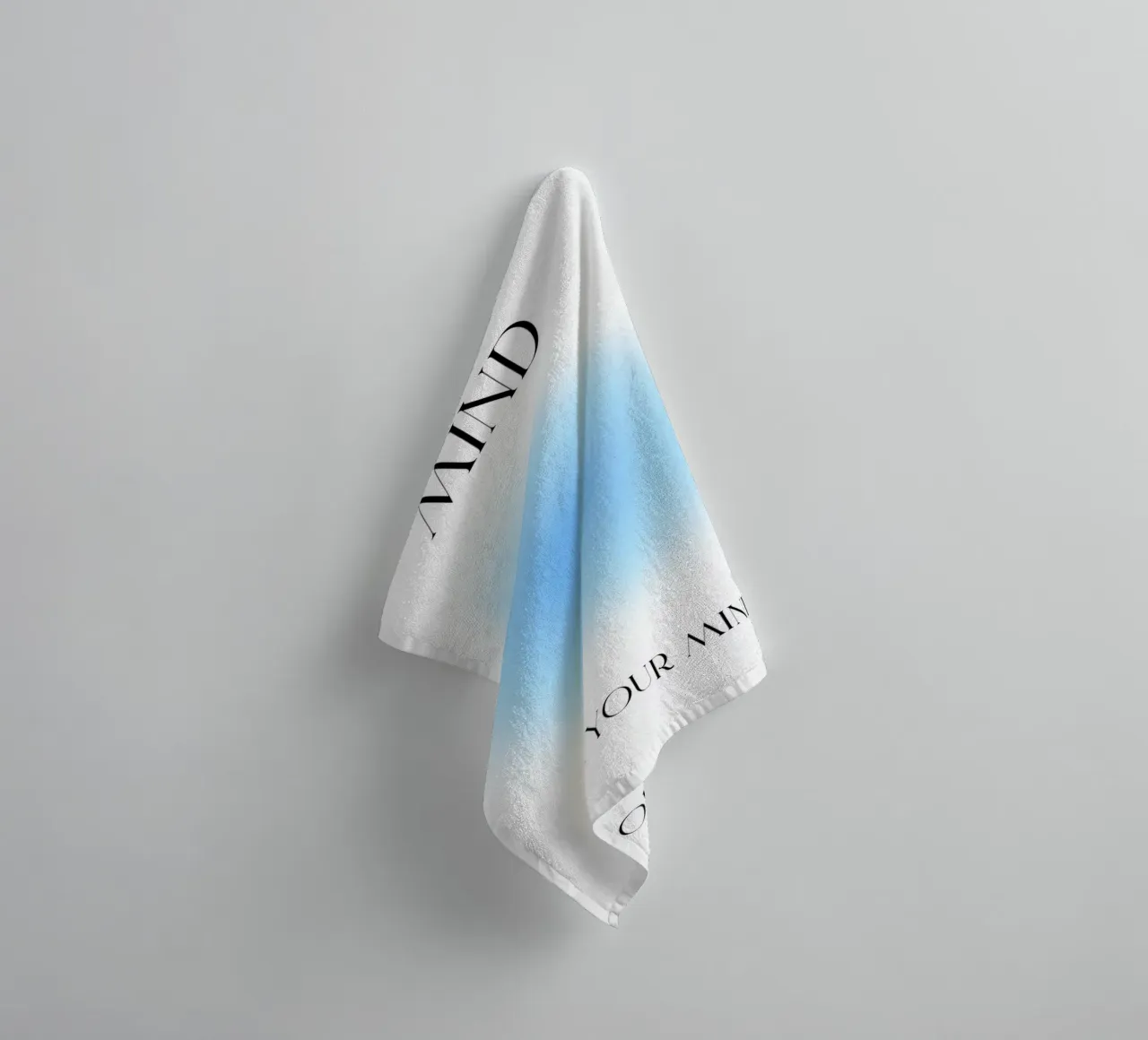 "Open Your Mind" Serene Blue Aura Gradient Poster Art towel by homdeco