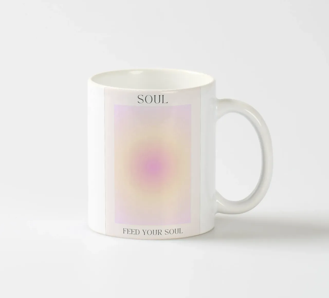 "Feed Your Soul" Pastel Aura Gradient Spiritual Art ceramic mug by homdeco